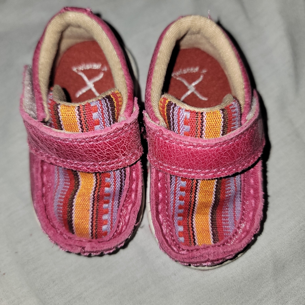 Pink Striped Baby Twisted X Walker Shoes